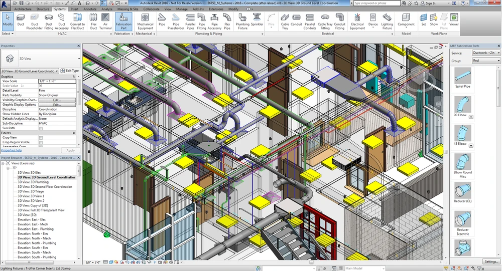 Рабочее окно Autodesk Revit