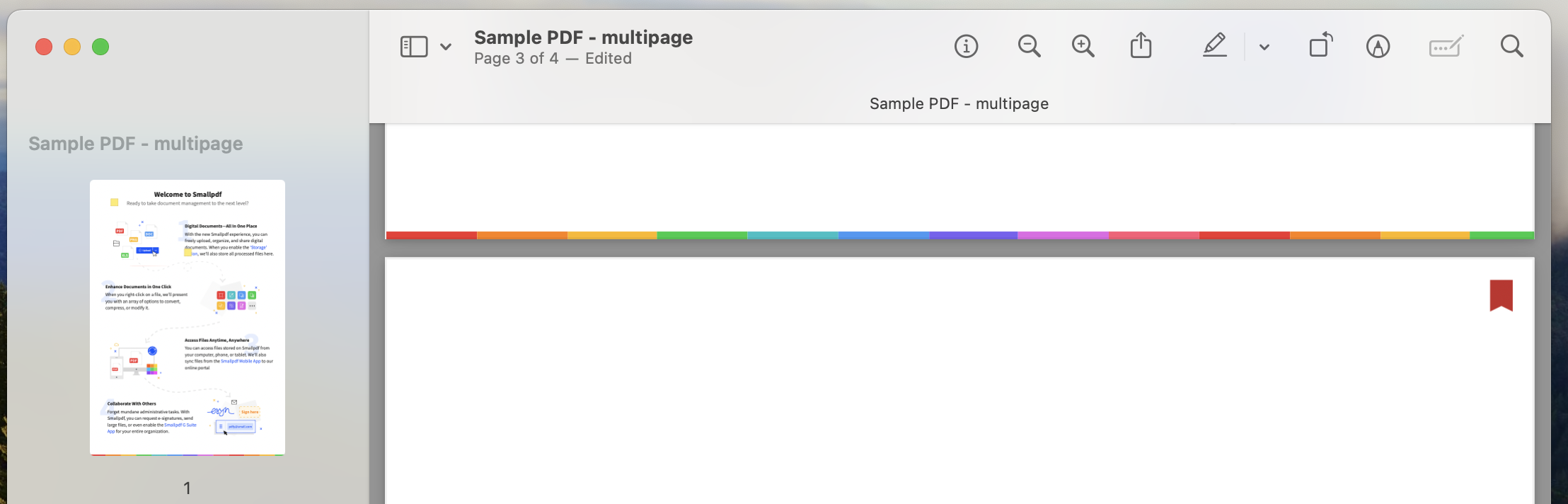 Закладка страницы в Preview на macOS