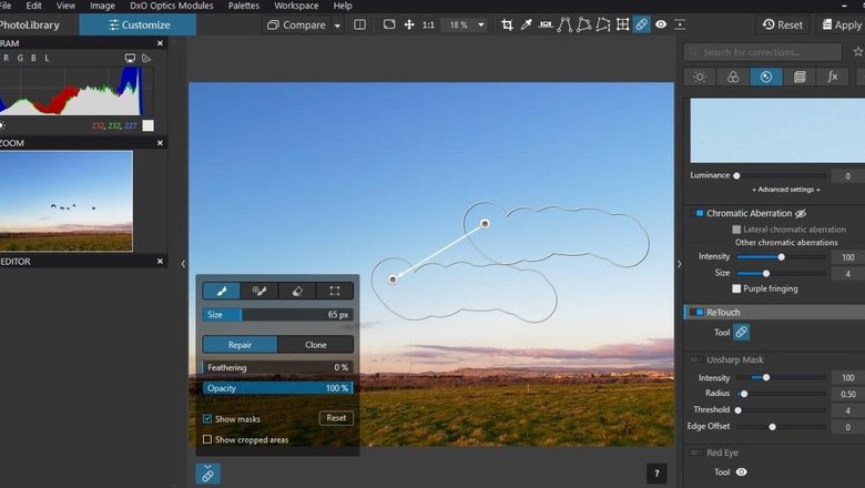 DxO PhotoLab: выбор донорского участка для замены