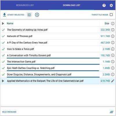 Download List в Simple mass downloader