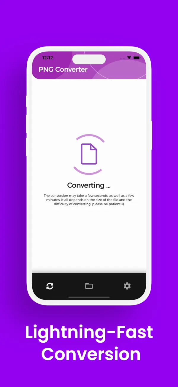 Интерфейс приложения «Конвертер PNG» на iPhone — экран 4
