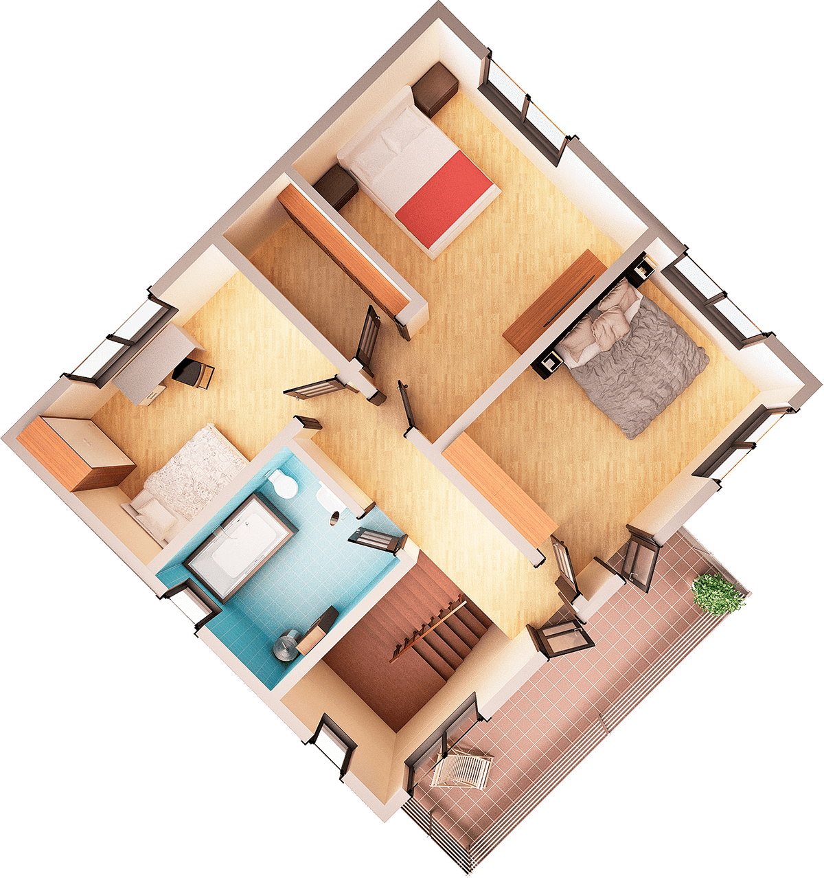3D-визуализация планировки Remplanner
