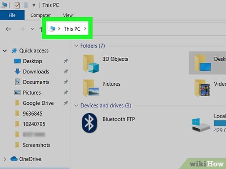 Выбор раздела Этот компьютер в Проводнике Windows