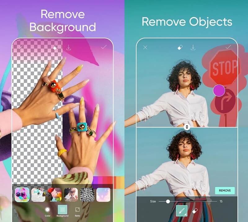 Удаление тени в мобильном редакторе PicsArt