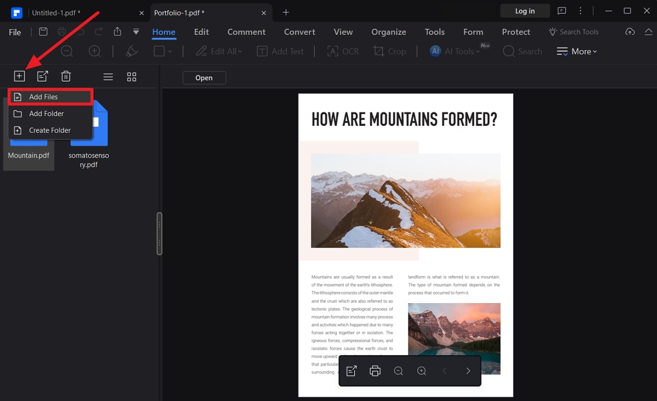 Управление компонентами PDF Portfolio в PDFelement