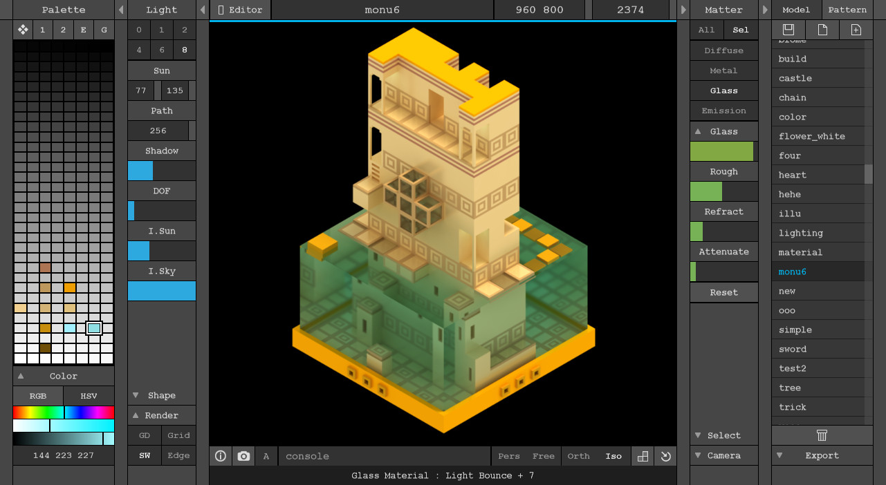 Интерфейс MagicaVoxel