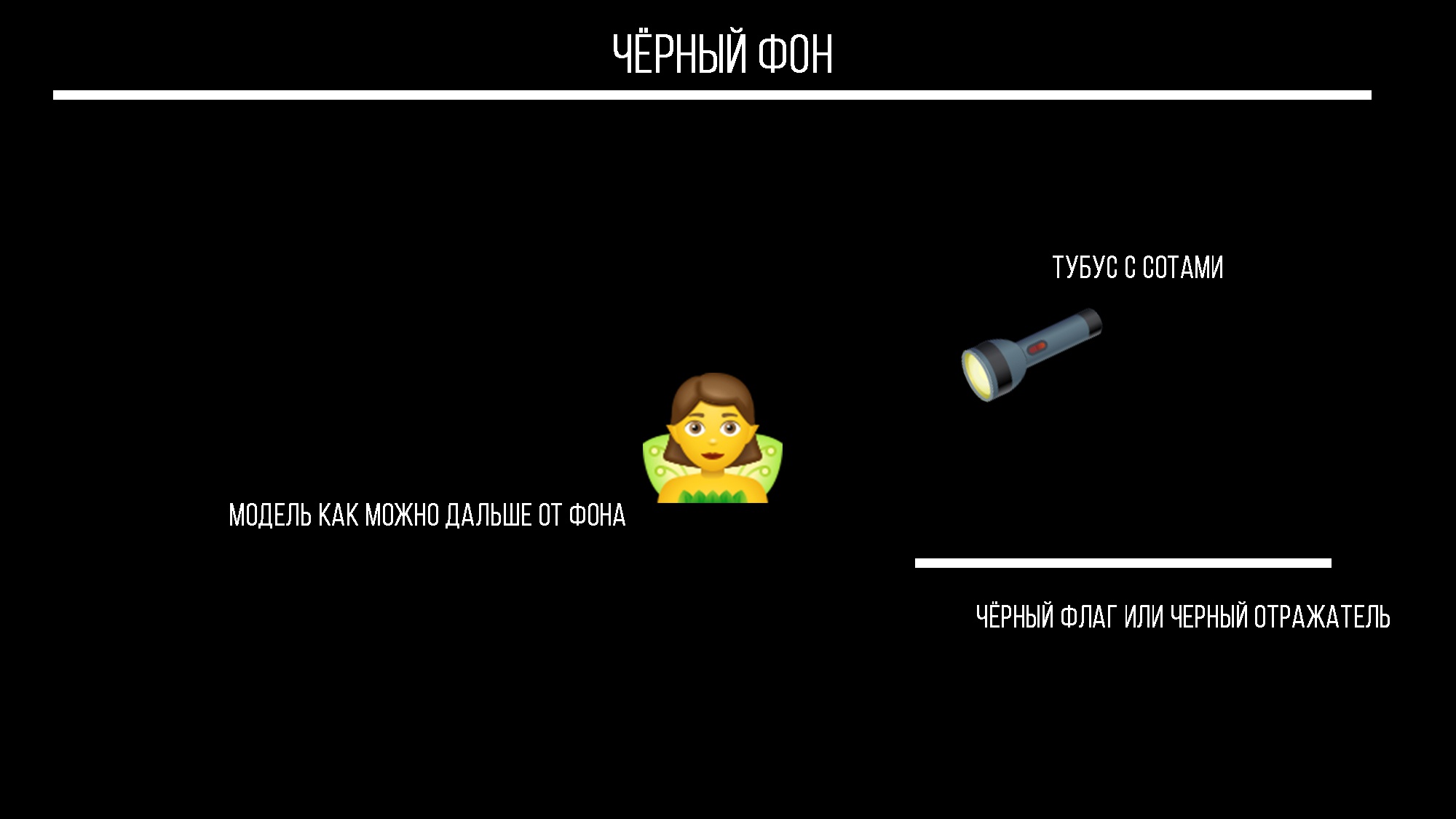 Портретная световая схема для чёрного фона