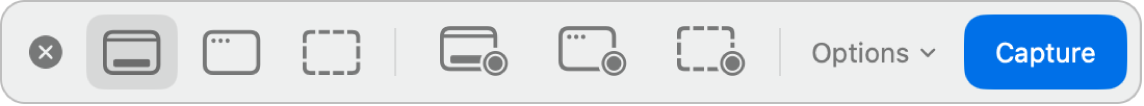 Панель Screenshot для записи экрана в macOS