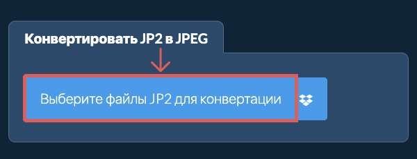 Выбор файла JP2 в ezyZip