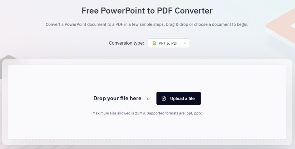 Nitro: онлайн-конвертер PPT в PDF