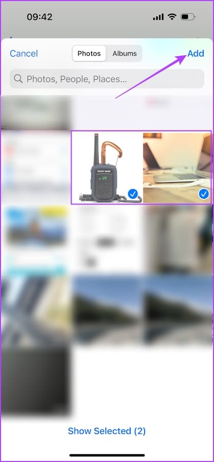 Выбор нескольких фотографий в Shortcuts