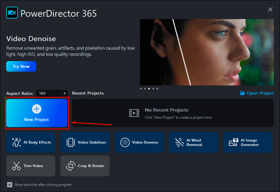 Создание проекта в PowerDirector 365
