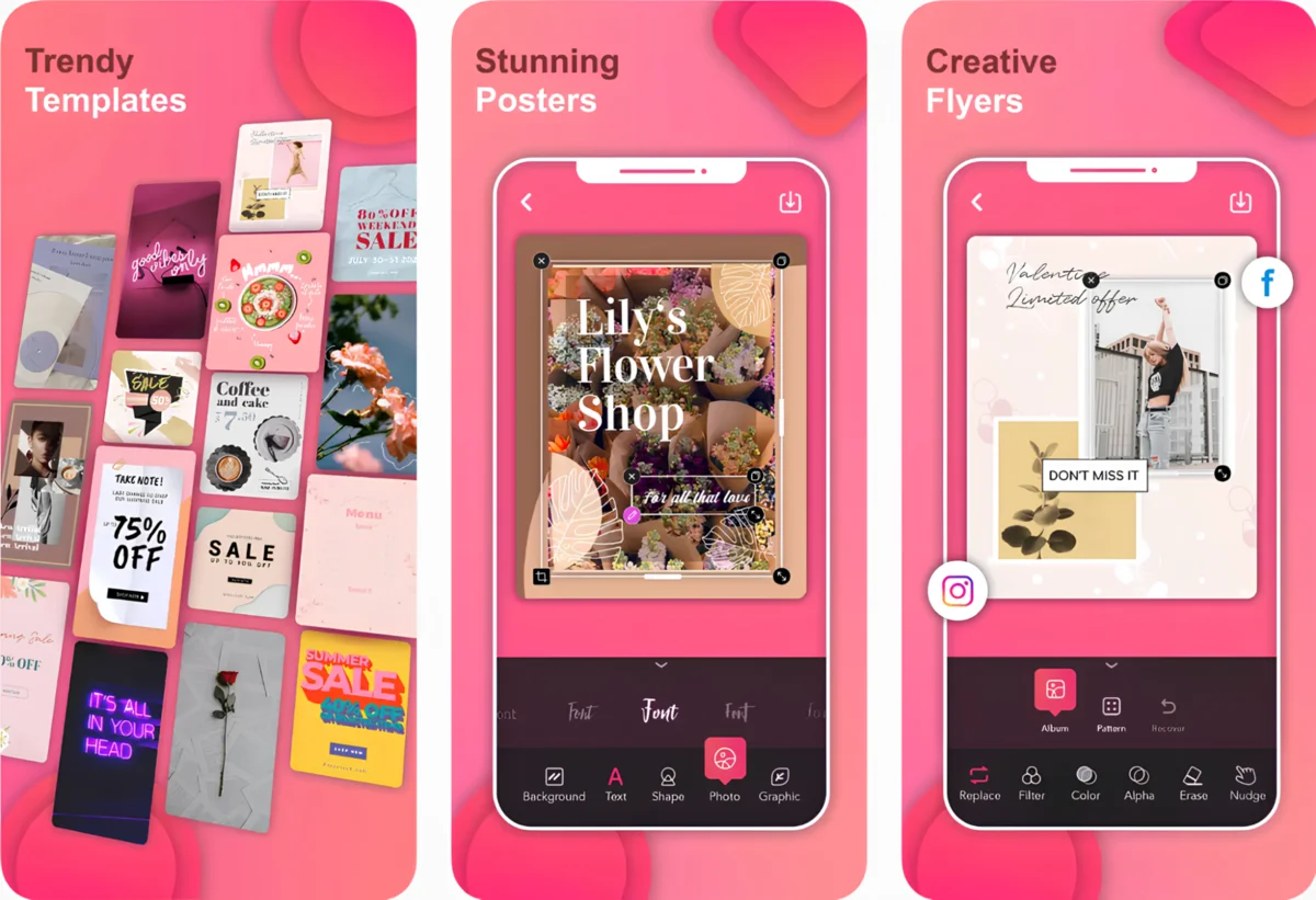 Интерфейс Poster and Flyer Maker by Pinso