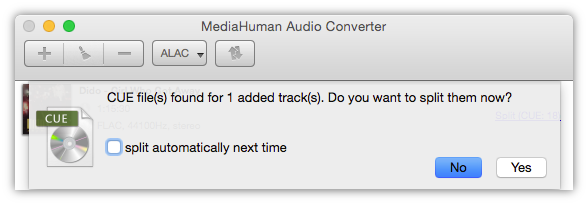 Разделение образа по CUE в MediaHuman Audio Converter