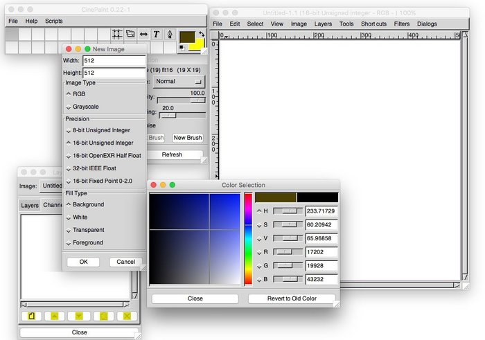 Интерфейс CinePaint