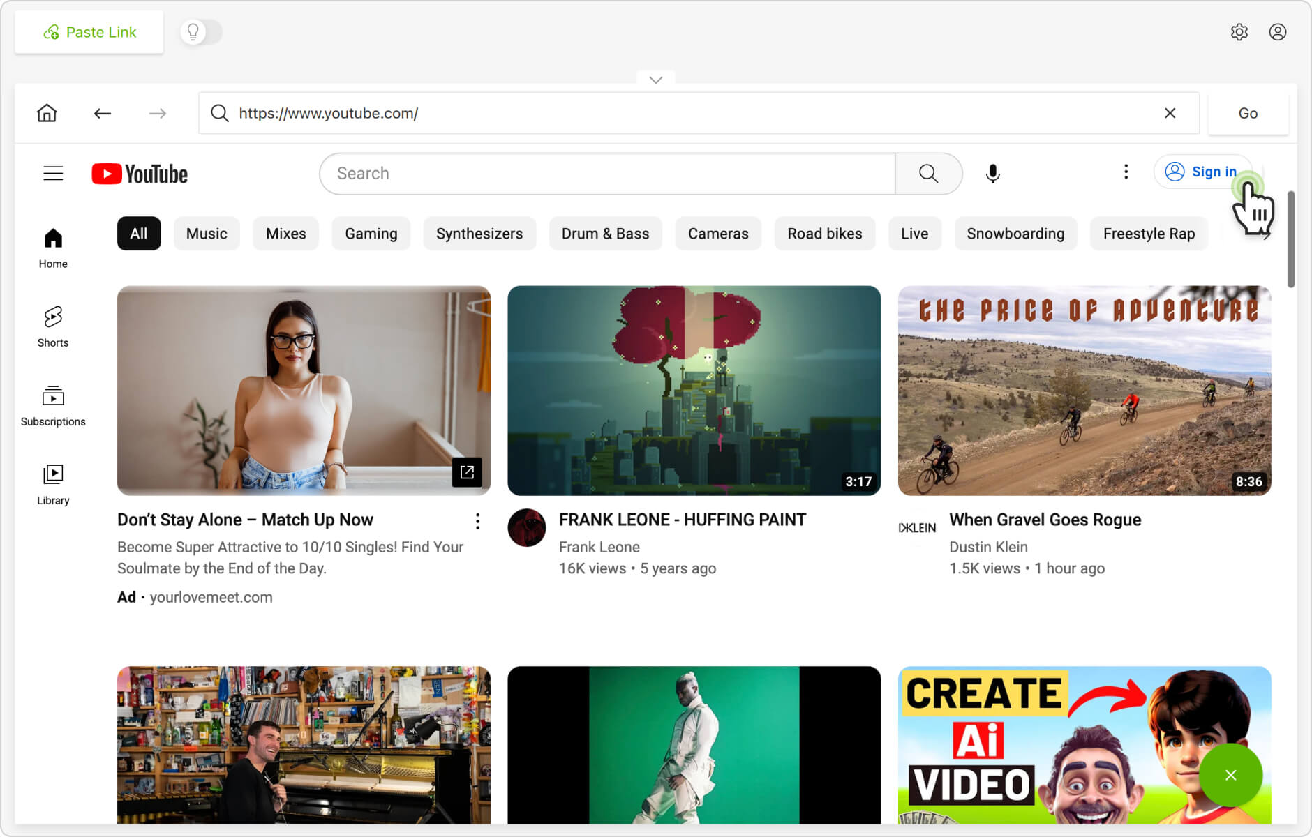 Копирование ссылки на приватное YouTube-видео