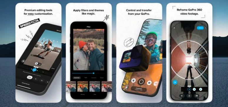 Мобильный интерфейс GoPro Quik, включая Reframe 360 градусов