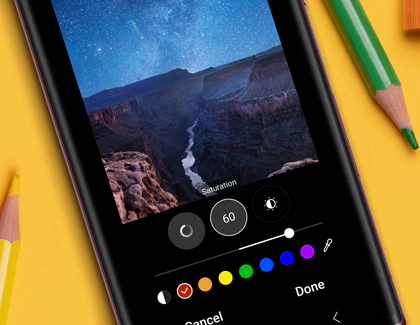 Samsung Gallery: Color mix с выбором цвета и параметром Saturation