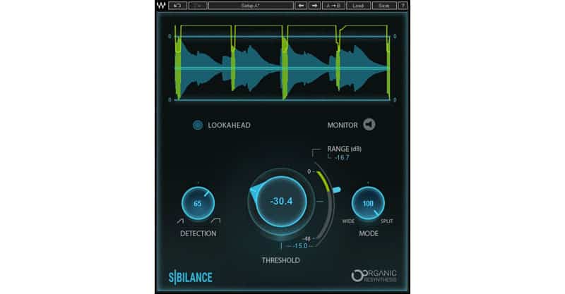 Интерфейс Waves Sibilance
