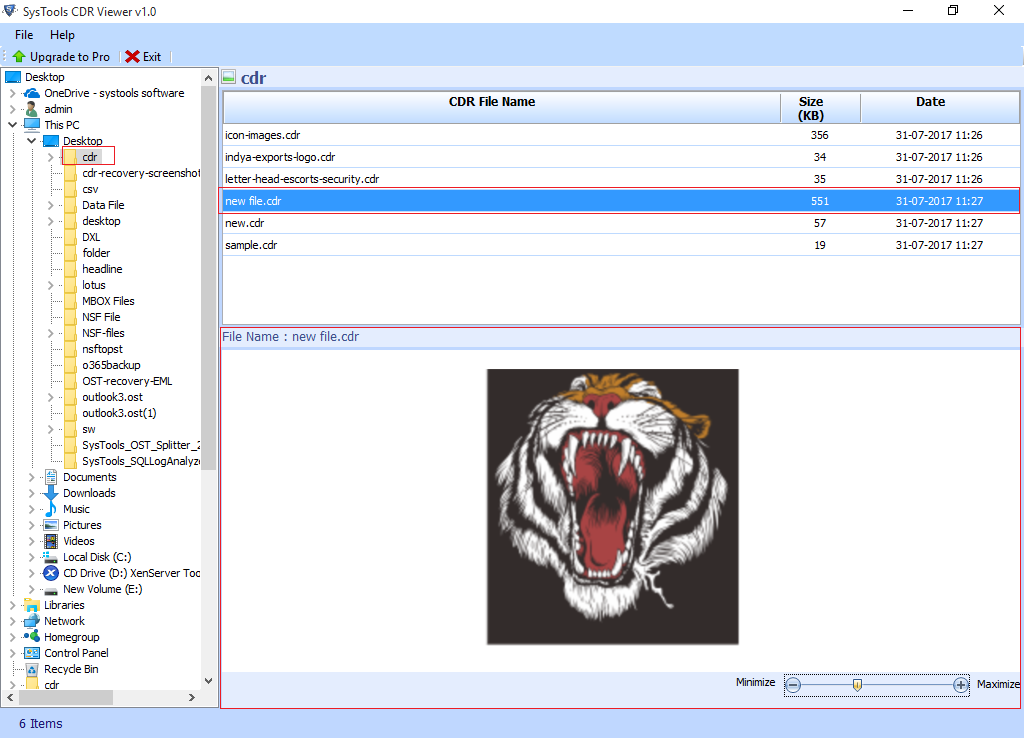 Предварительный просмотр файла CDR в SysTools CDR Viewer