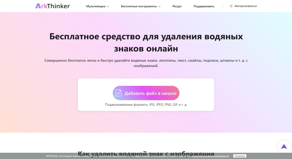 Интерфейс ArkThinker Watermark Remover