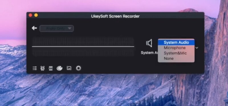 Интерфейс UkeySoft Screen Recorder, экран 1