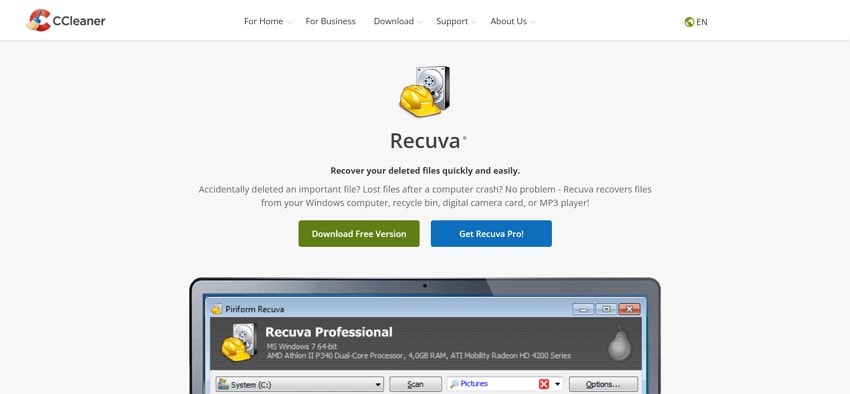 Интерфейс Recuva с результатами поиска удалённых файлов