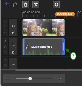 Подгонка длины аудио в SolveigMM Video Editor