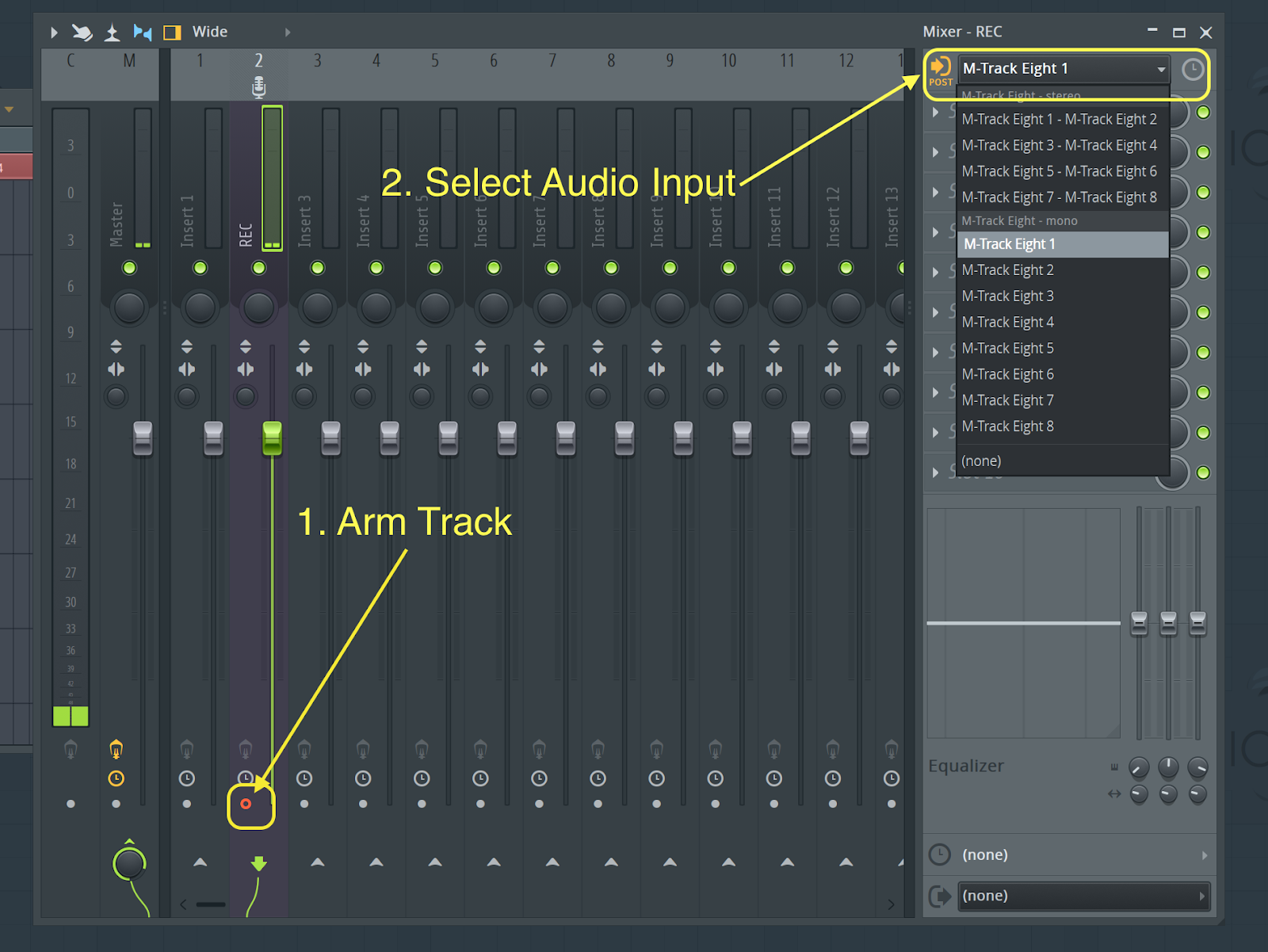 Микшер FL Studio с настройкой записи внешнего аудиовхода