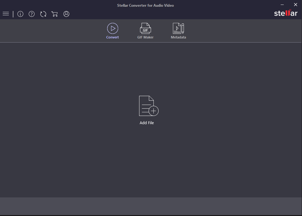Stellar Converter for Audio Video с кнопкой Add File