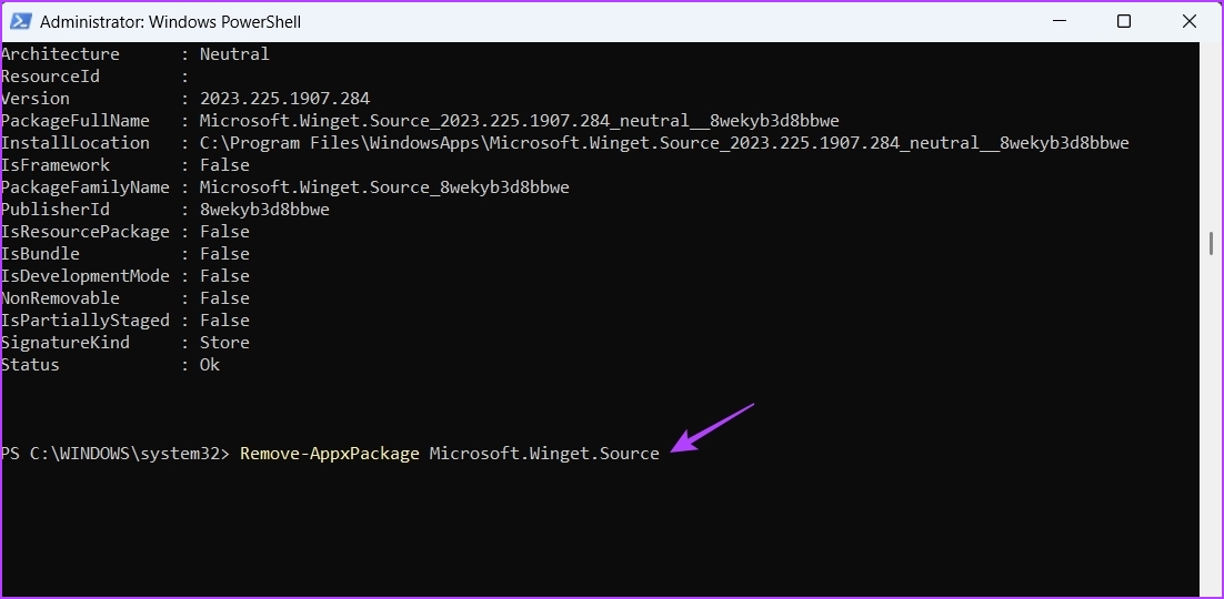 Команда Remove-AppxPackage в PowerShell