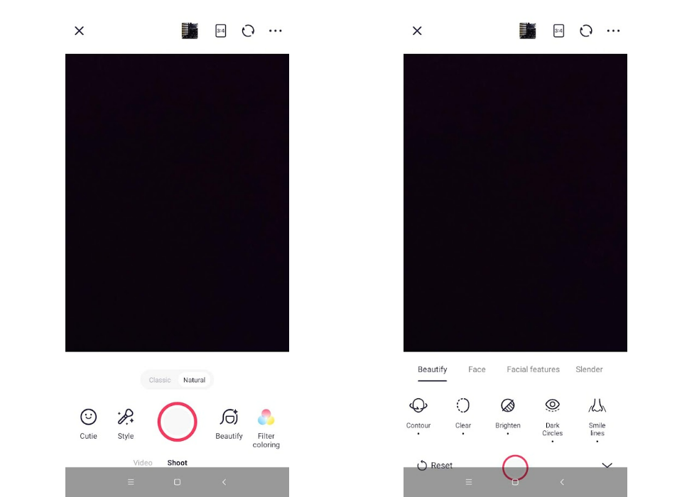 Интерфейс Meitu с инструментами макияжа