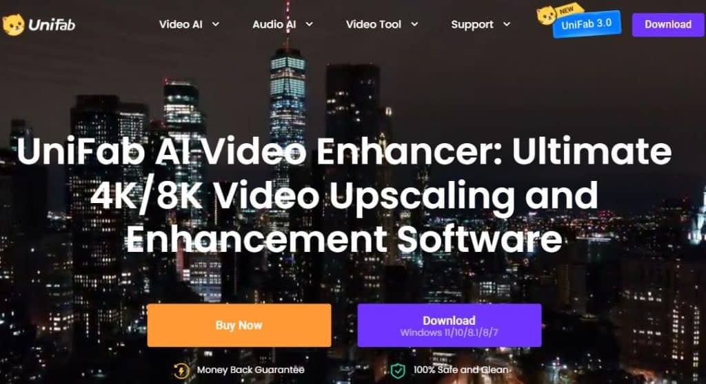 Интерфейс UniFab Video Enhancer AI