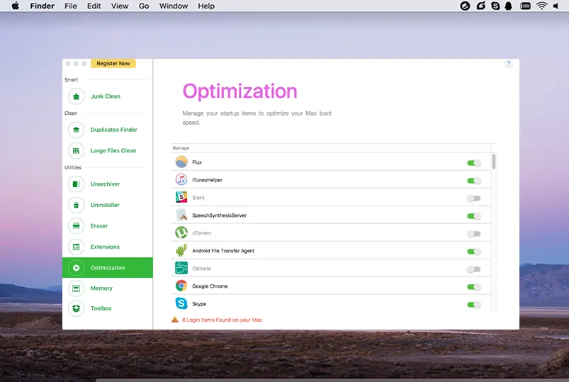 Модуль Optimization в CleanGeeker