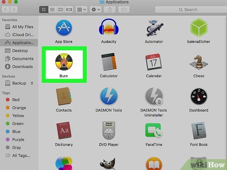 Создание проекта диска на Mac