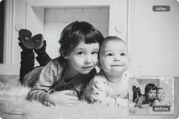 Восстановление старого снимка в AIEASE Photo Restoration