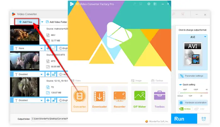 Добавление файлов в WonderFox HD Video Converter Factory Pro