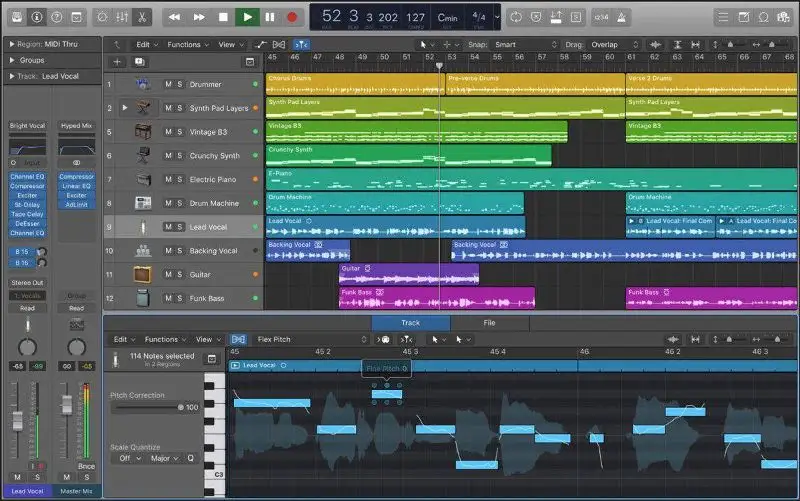 Интерфейс Logic Pro