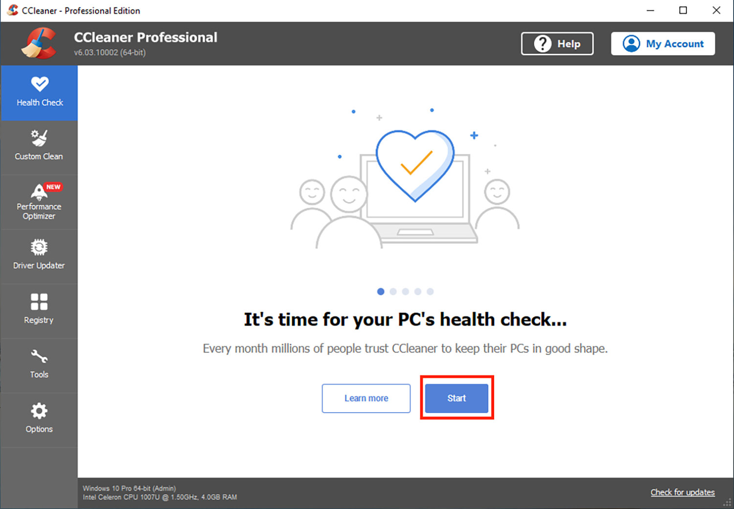 Раздел удаления программ в интерфейсе CCleaner