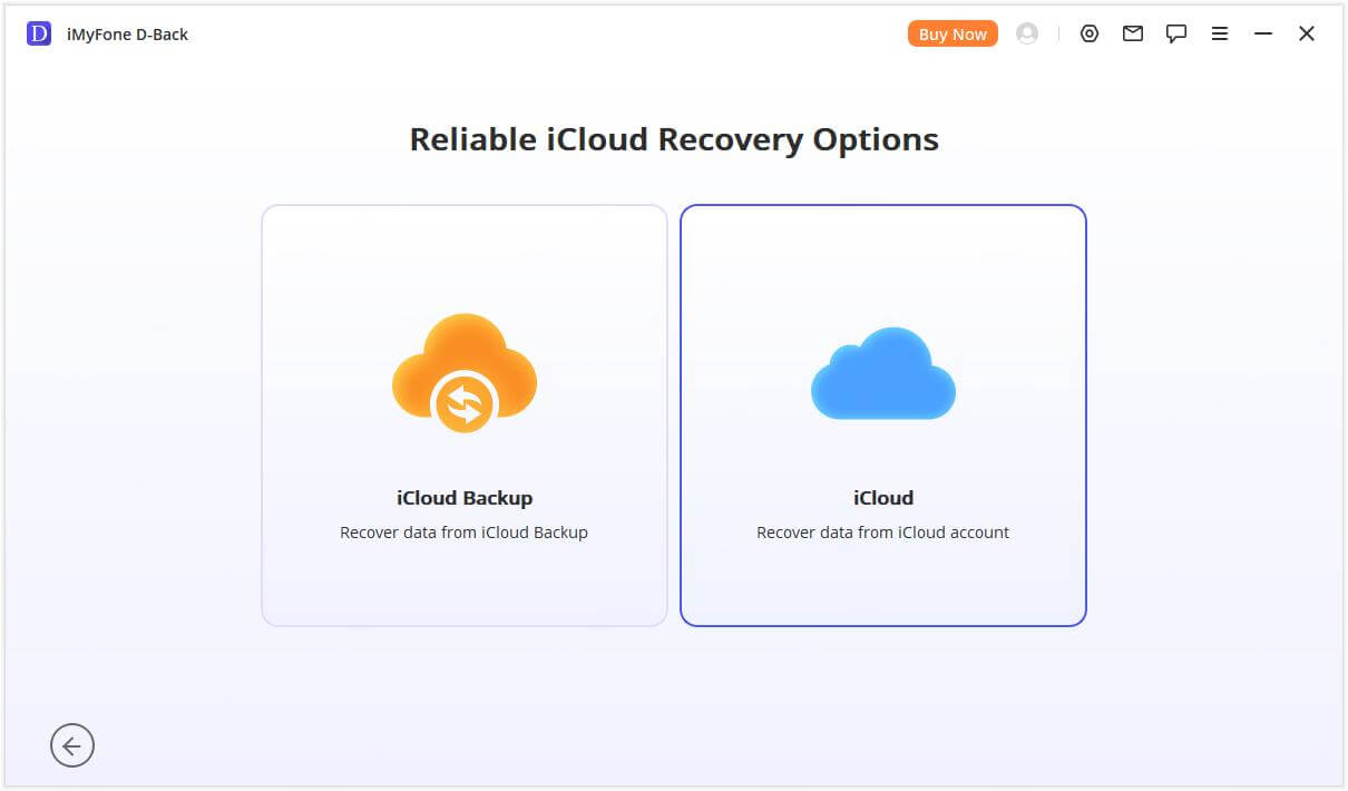 Выбор варианта восстановления данных из iCloud