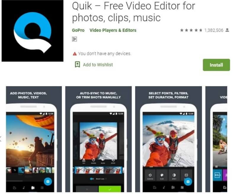 Интерфейс GoPro Quik