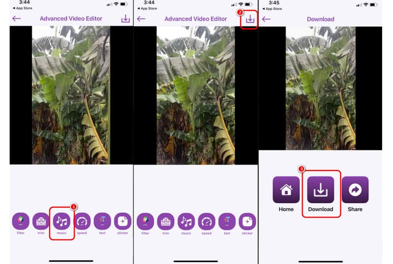 Пример мобильного интерфейса объединения аудио и видео на iOS