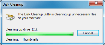 Процесс очистки диска Windows 7