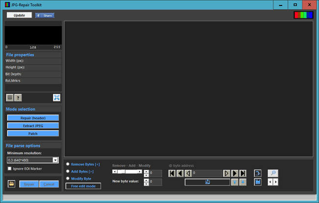 Интерфейс JPEG Repair Toolkit