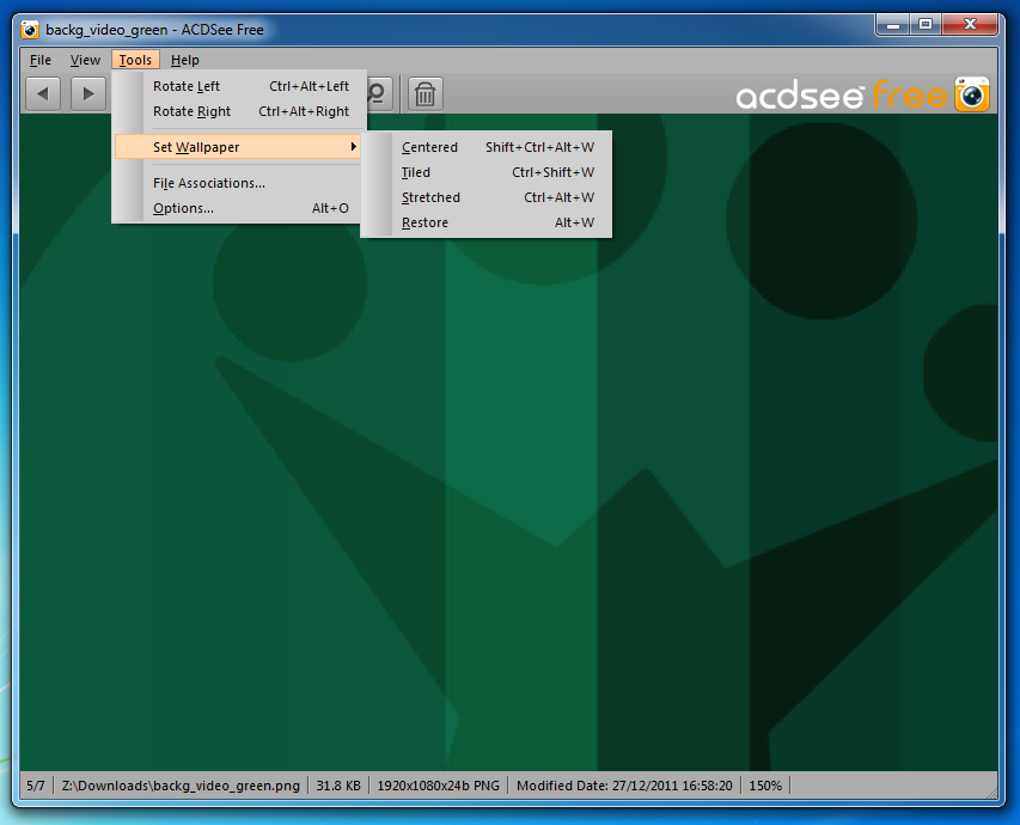 Интерфейс ACDSee Free с открытым изображением и меню Tools