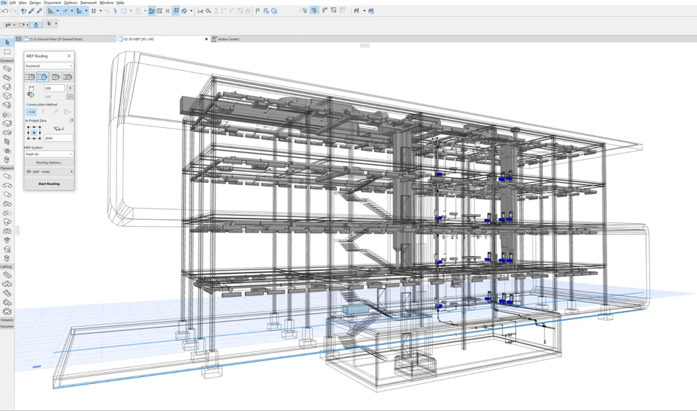 Рабочее окно Archicad