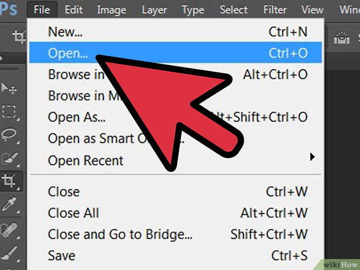 Открытая фотография в Adobe Photoshop