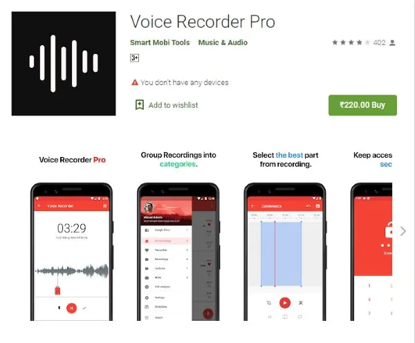 Voice Recorder Pro на Android