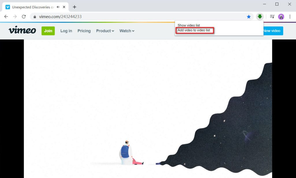 Список вариантов в Video Downloader Professional