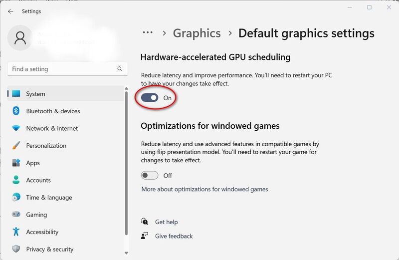 Планирование GPU и оптимизация оконных игр в Windows 11